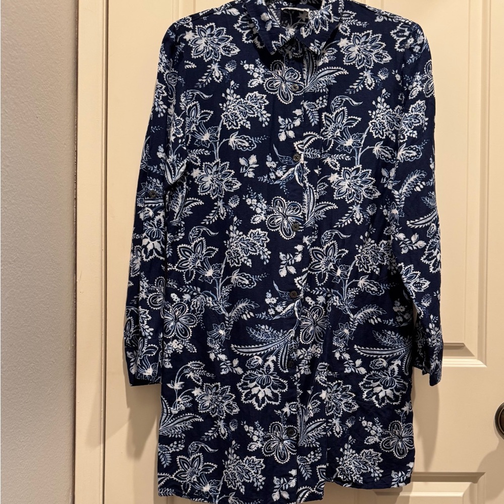 Tommy Bahama Navy and Cream Paisley patterned Dress